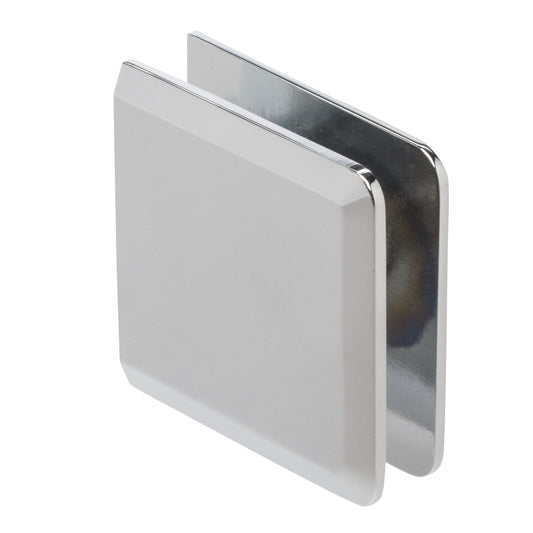 Hole-in-Glass Fixed Panel U-Clamp with Beveled Edges