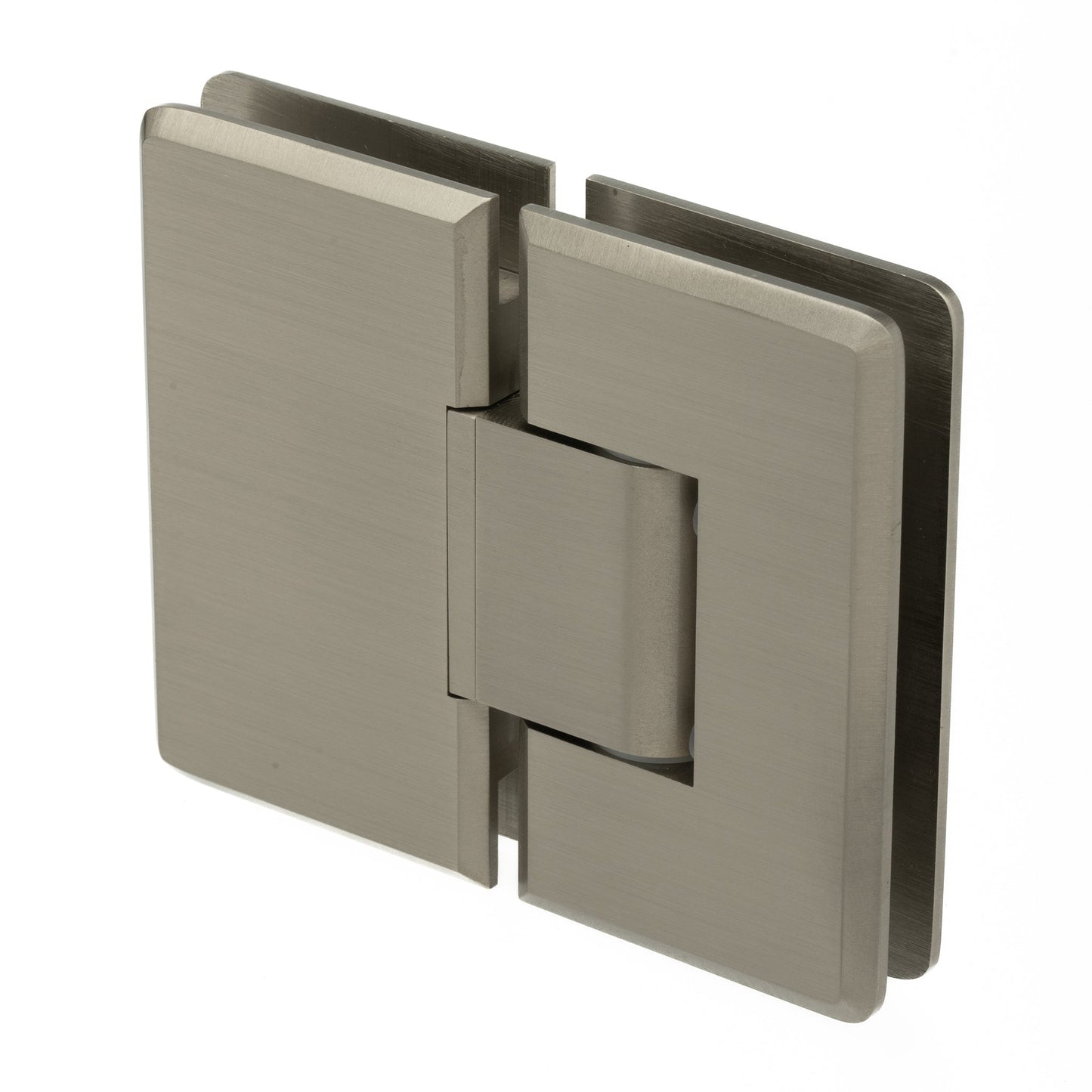 Adjustable 180 Degree Heavy Duty Glass-to-Glass Hinge with Beveled Edges