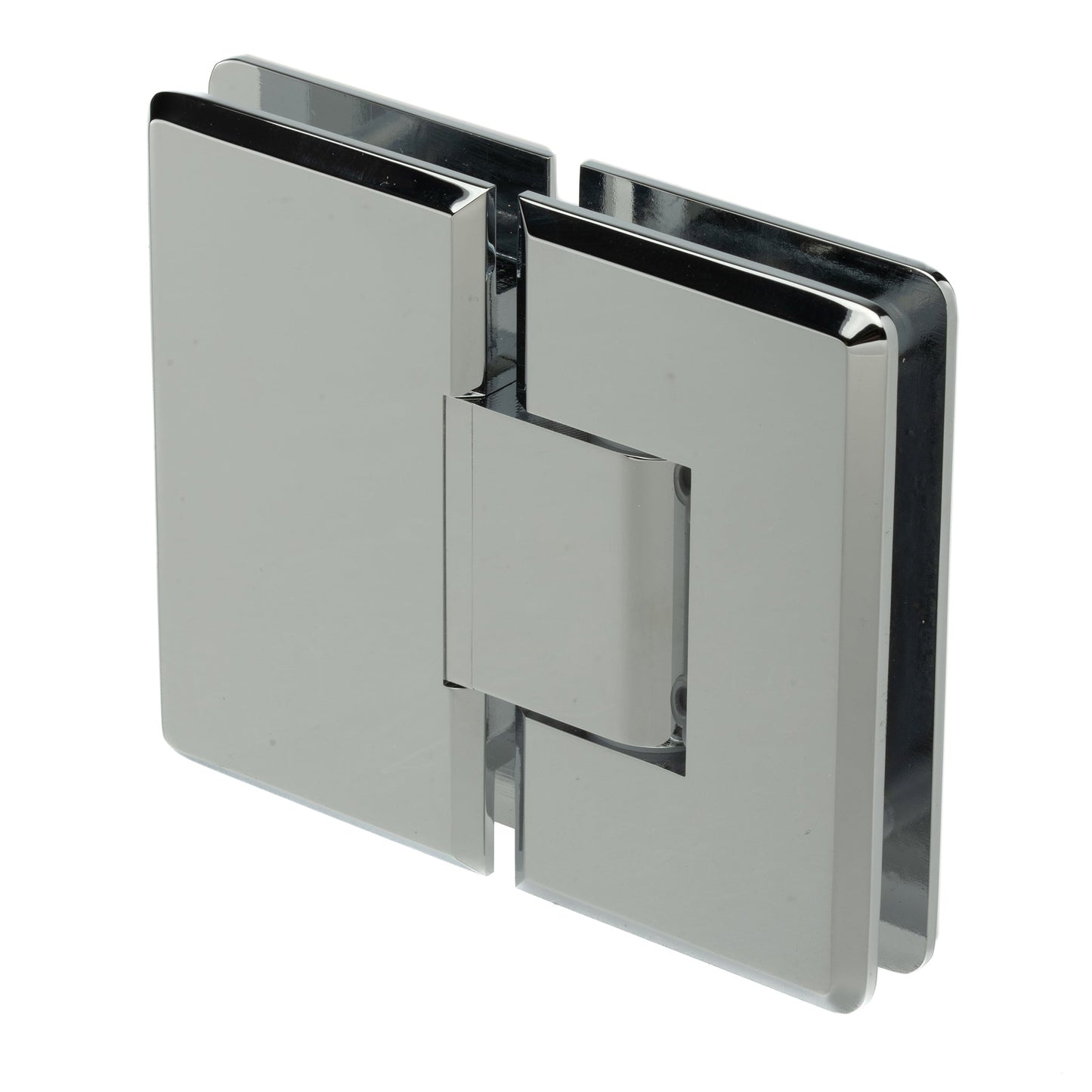 Adjustable 180 Degree Heavy Duty Glass-to-Glass Hinge with Beveled Edges