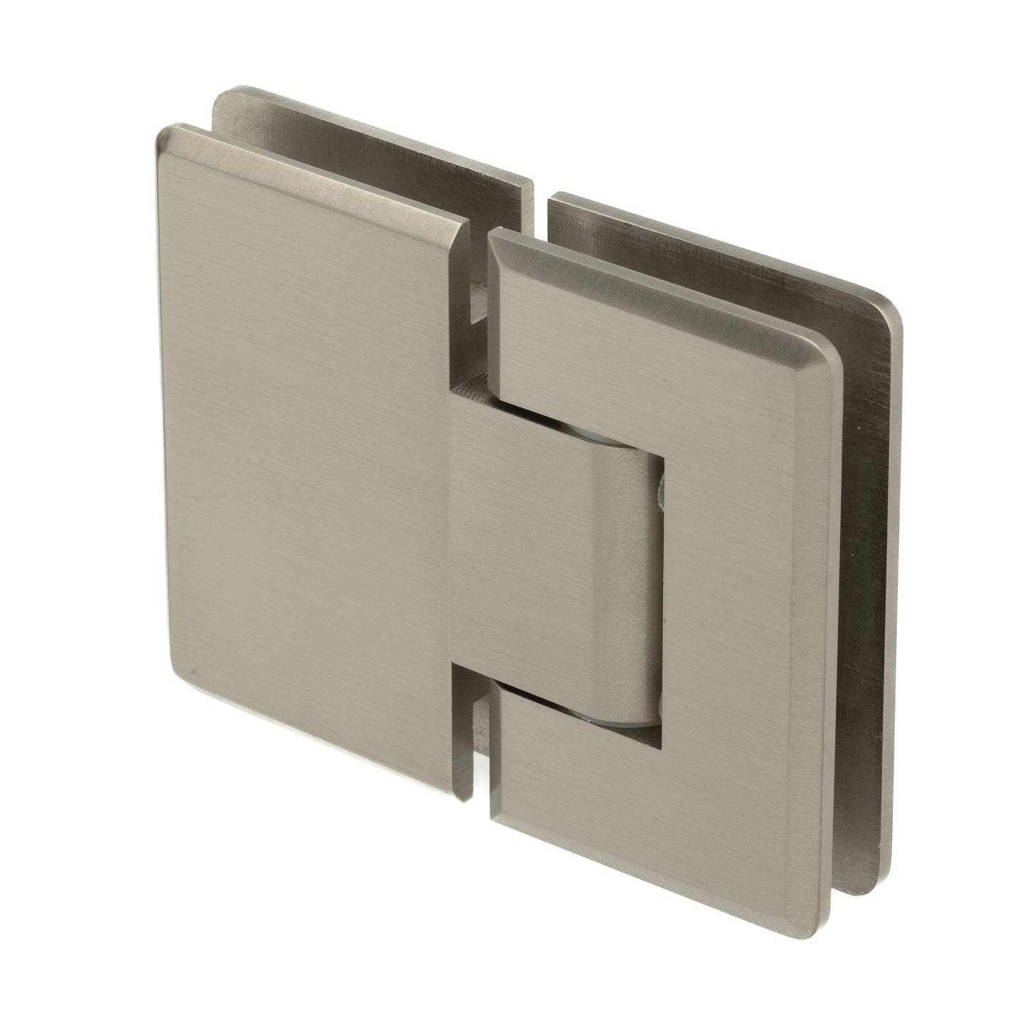 Adjustable 180 Degree Standard Duty Glass-to-Glass Hinge with Beveled Edges