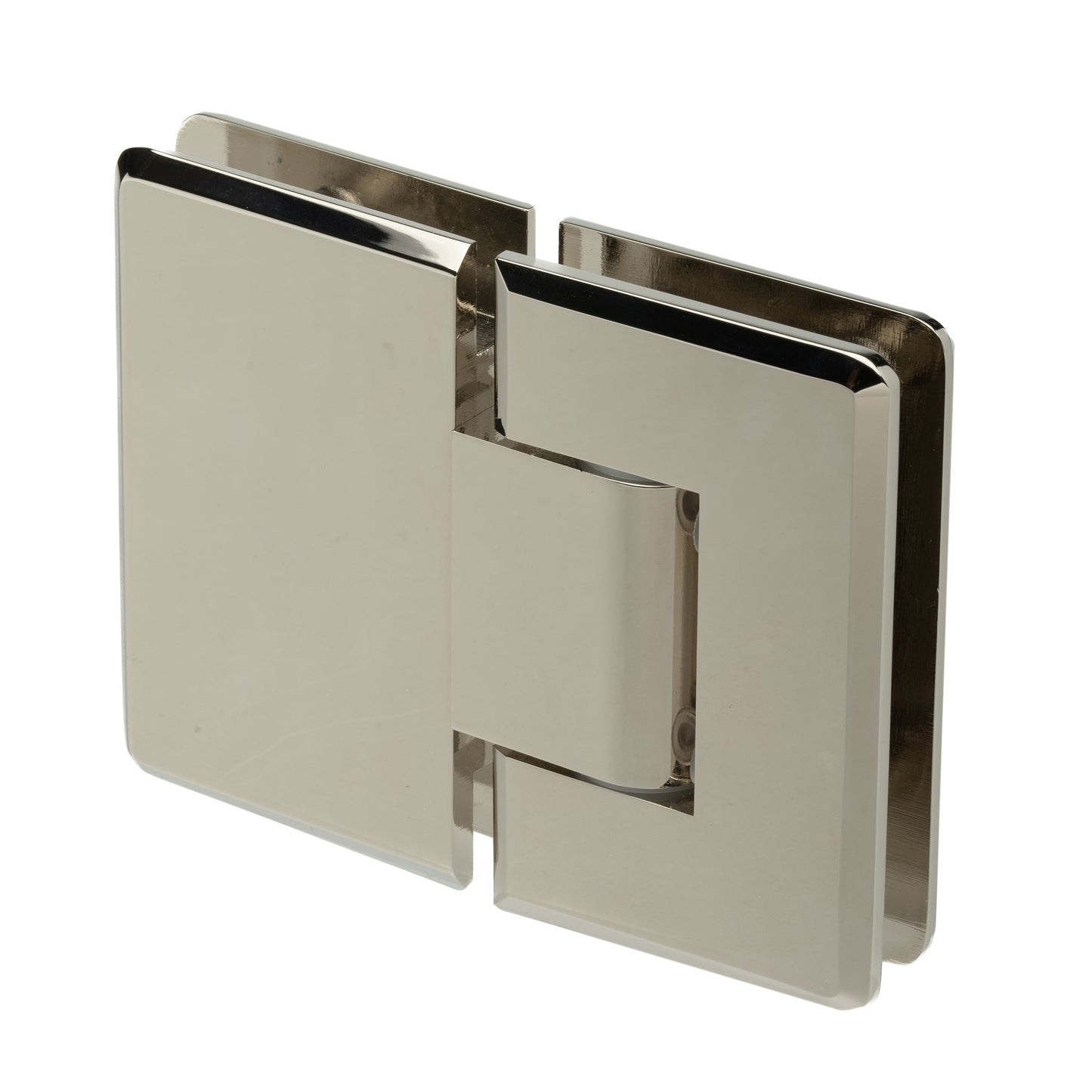 Adjustable 180 Degree Standard Duty Glass-to-Glass Hinge with Beveled Edges