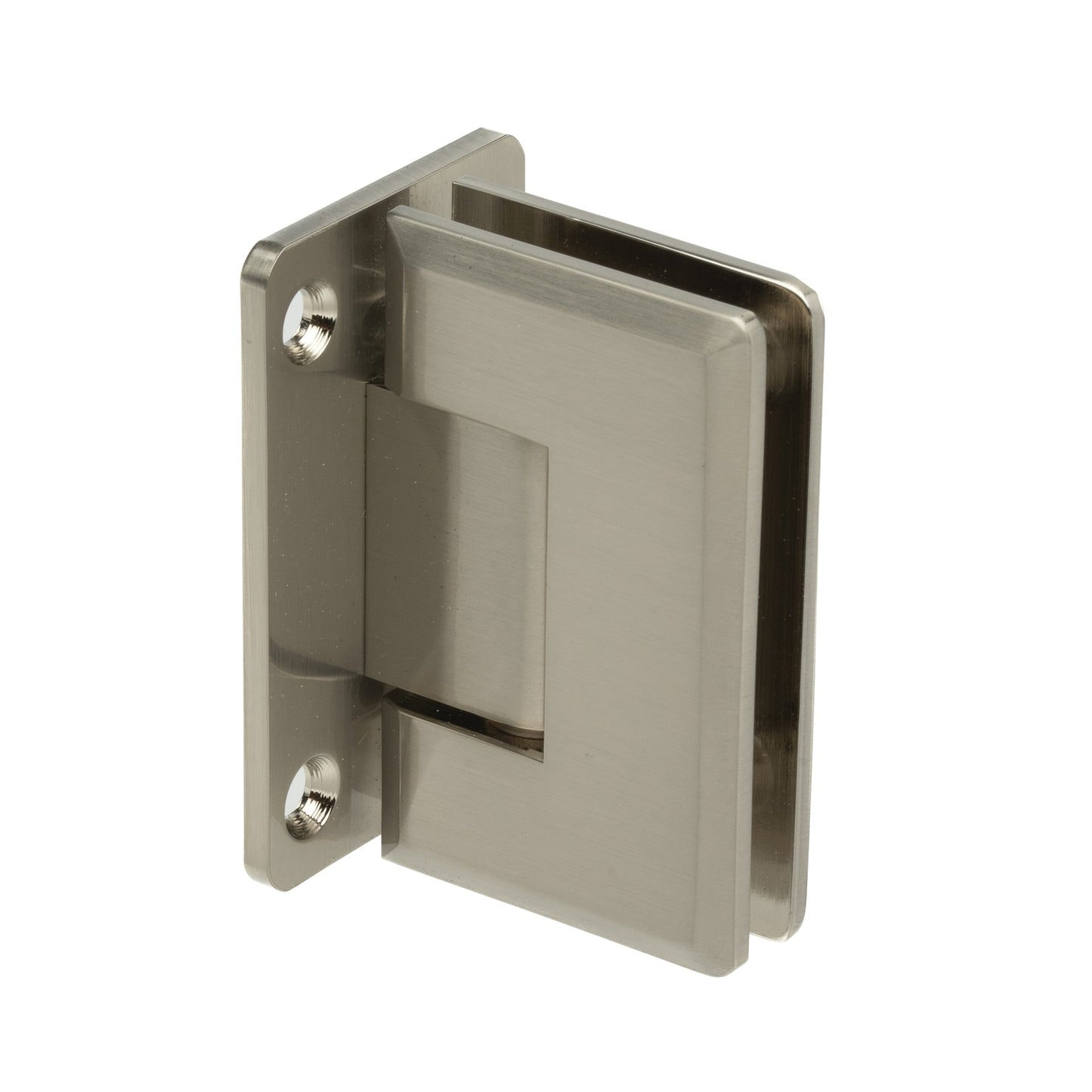 Small Wall Mount Full Back Plate Standard Hinge - 1/4" Glass