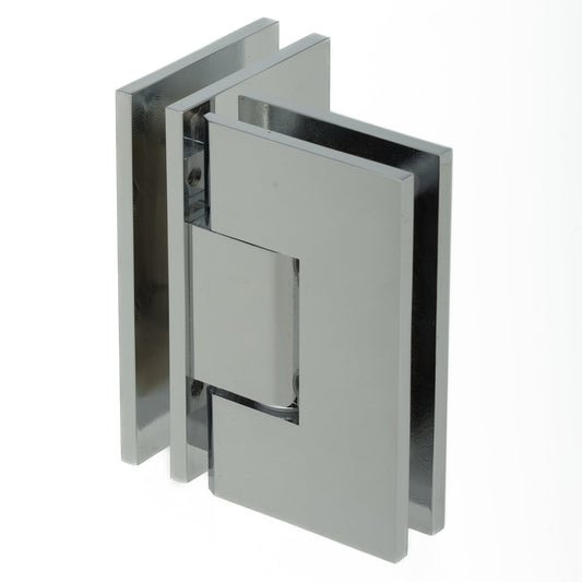 90 Degree Heavy Duty Glass-to-Glass Hinge with Squared Corners