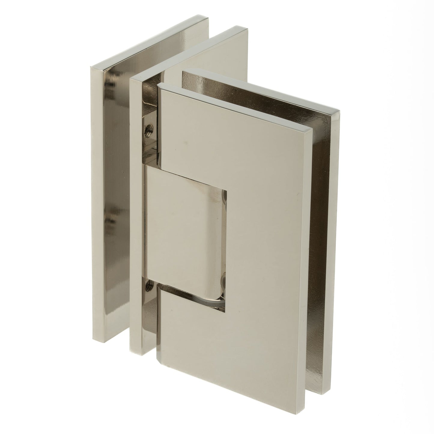 90 Degree Heavy Duty Glass-to-Glass Hinge with Squared Corners